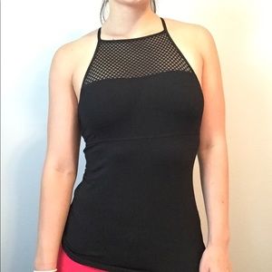 Black workout tank top